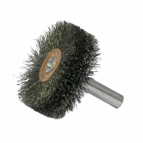Weiler® 17602 Conflex Wide Face Wheel Brush, 1-1/2 in Dia Brush, 1/2 in W Face, 0.006 in Dia Crimped Filament/Wire